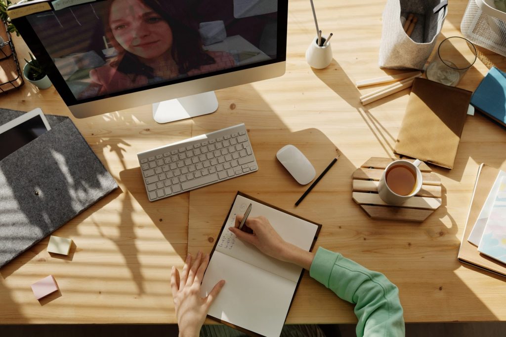 Online schooling. Photo by Julia M Cameron from Pexels