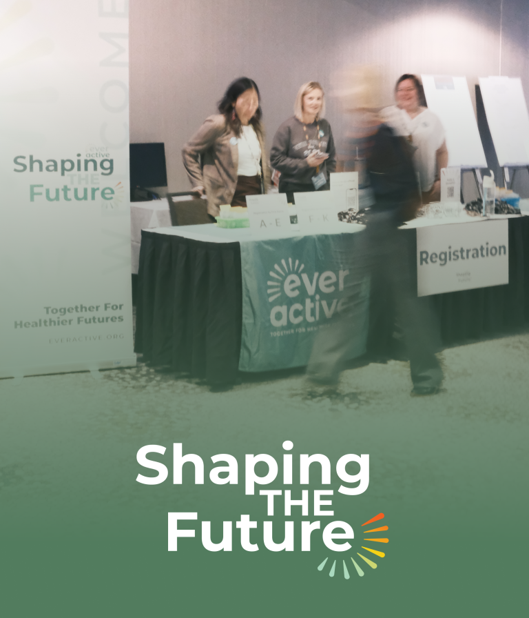 shaping the future registration desk with logo